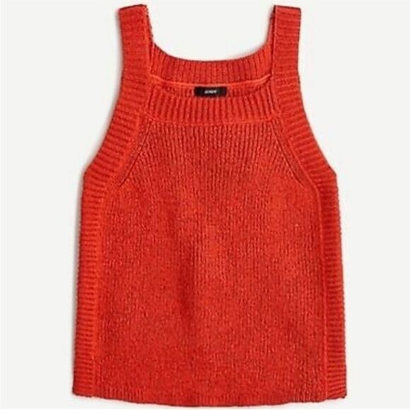 J.Crew Shirt Womens Small Orange Chunky Knit Cotton Pullover Sz Small NWT - Picture 1 of 8